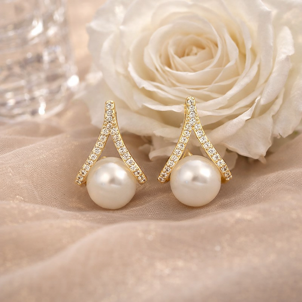 elegant diamond pearl stud earrings elegant diamond pearl stud earrings