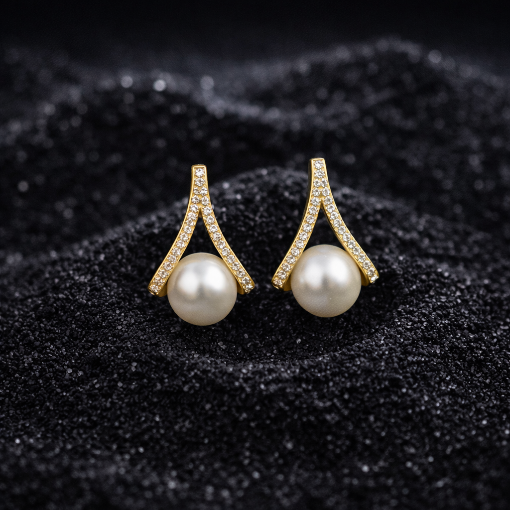 elegant diamond pearl stud earrings elegant diamond pearl stud earrings