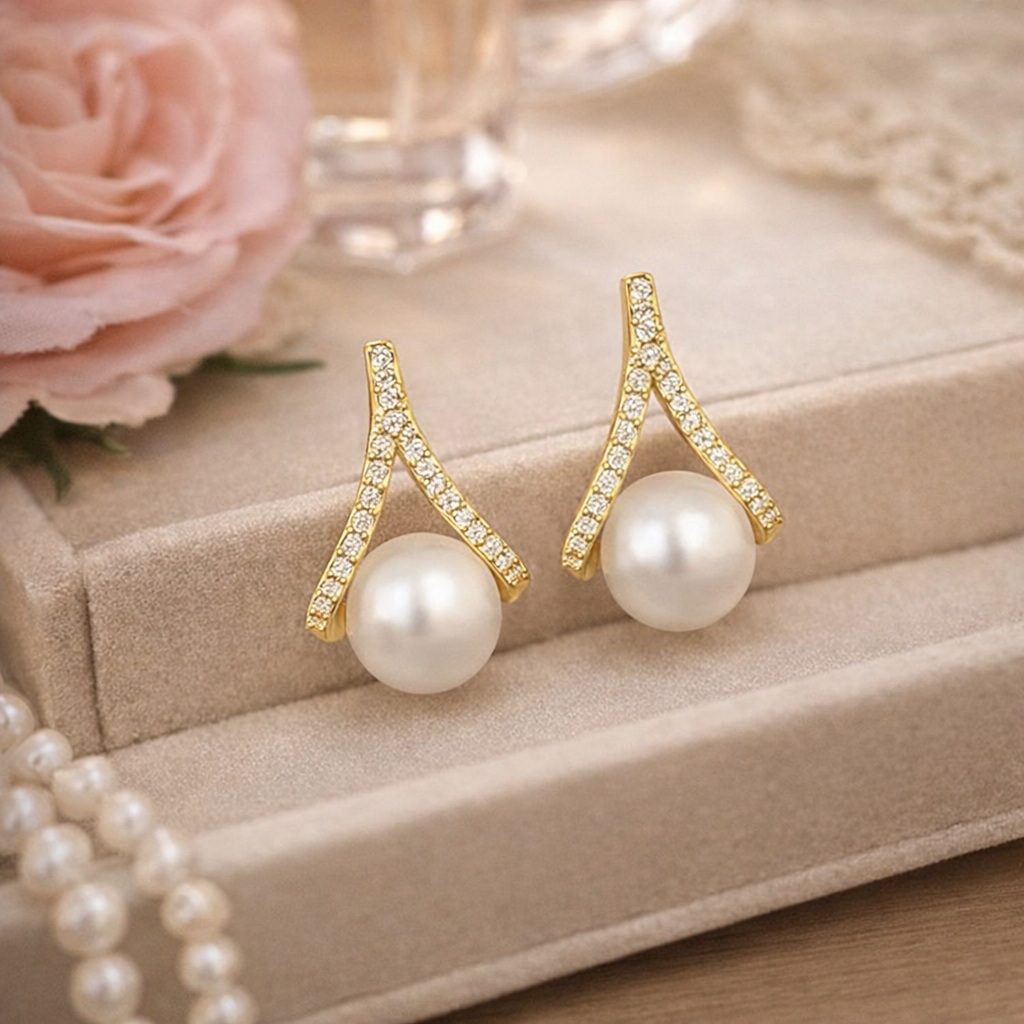 elegant diamond pearl stud earrings elegant diamond pearl stud earrings