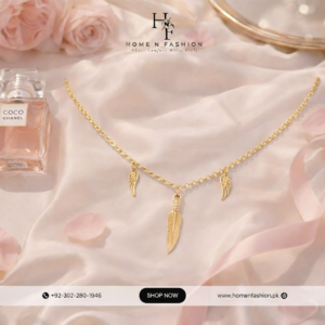 golden whisper feather necklace (stainless steel)