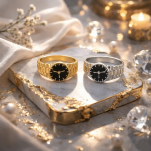 r6152 (korean simple punkng silver color classic girl ring)