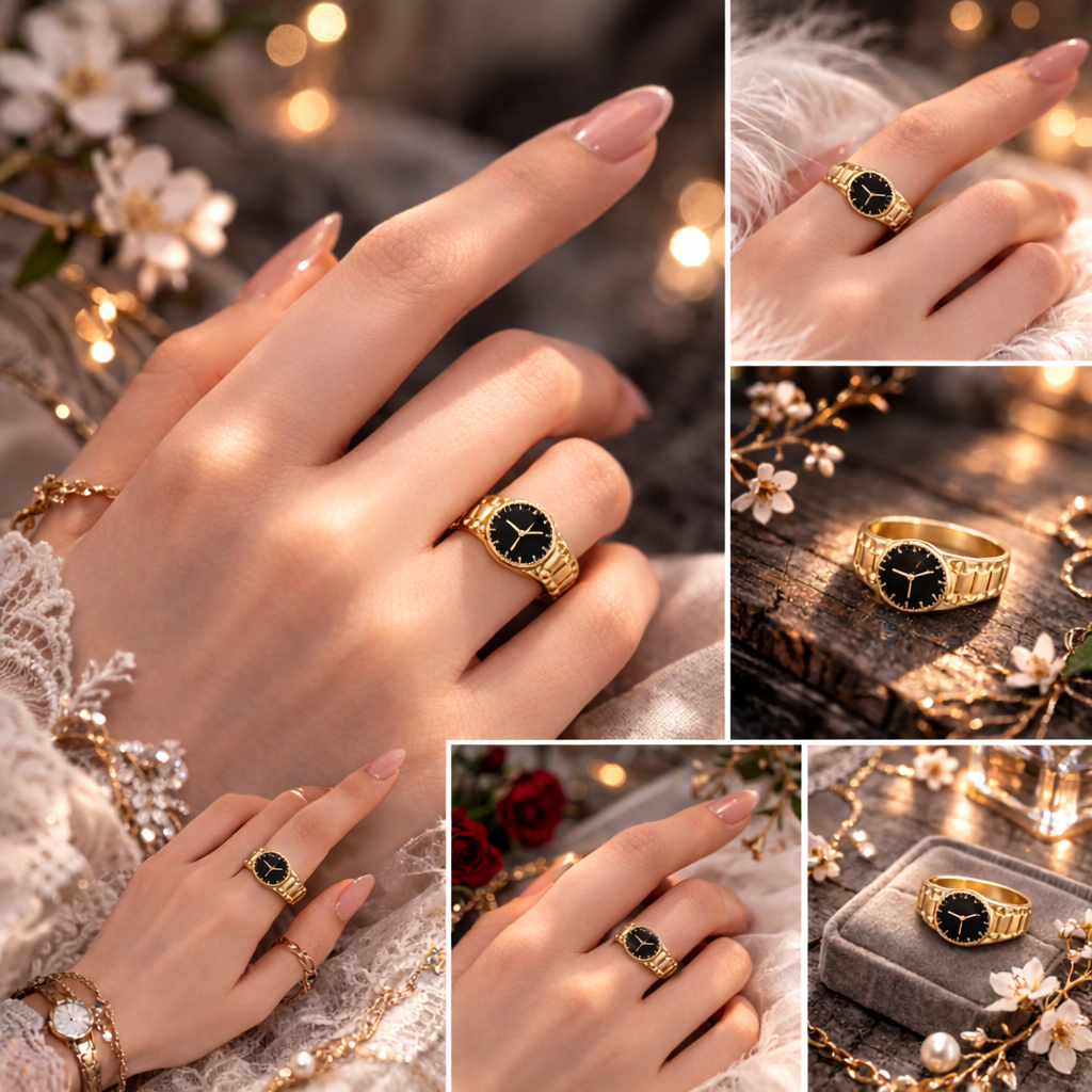 r6152 (korean simple punkng silver color classic girl ring) gold 4 r6152 (korean simple punkng silver color classic girl ring) gold 4