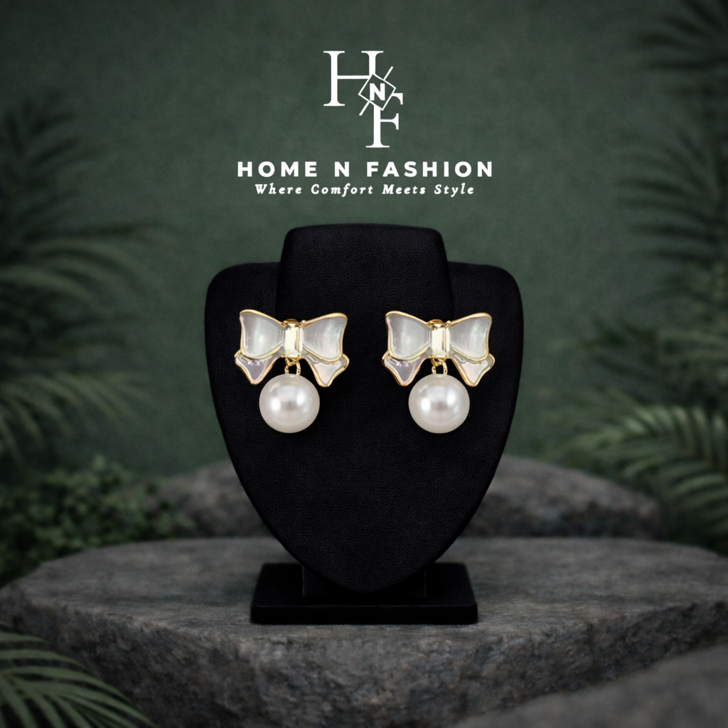 gold plated bow knot pearl earrings gold plated bow knot pearl earrings