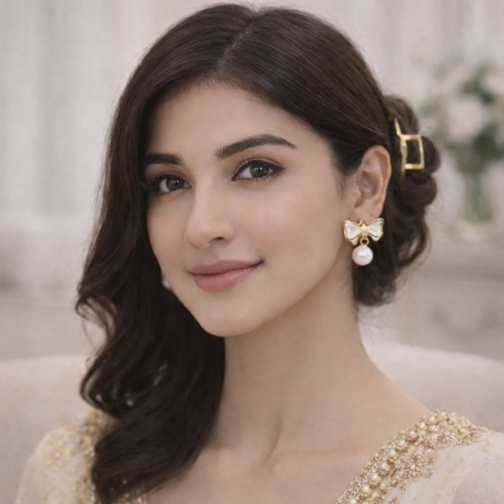 gold plated bow knot pearl earrings gold plated bow knot pearl earrings
