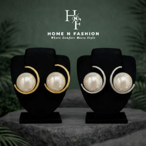 french minimalist pearl hoop earrings