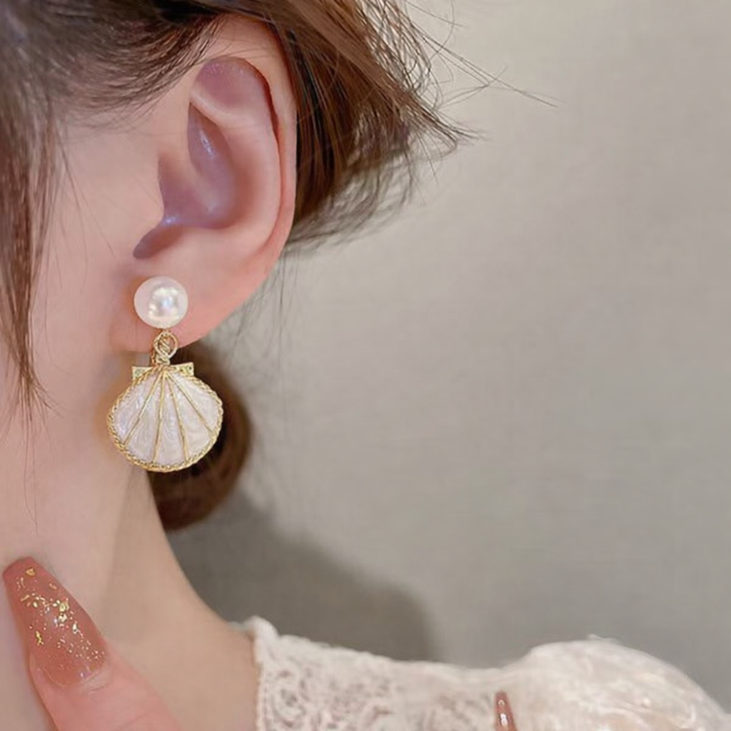 summer shell drop earrings summer shell drop earrings