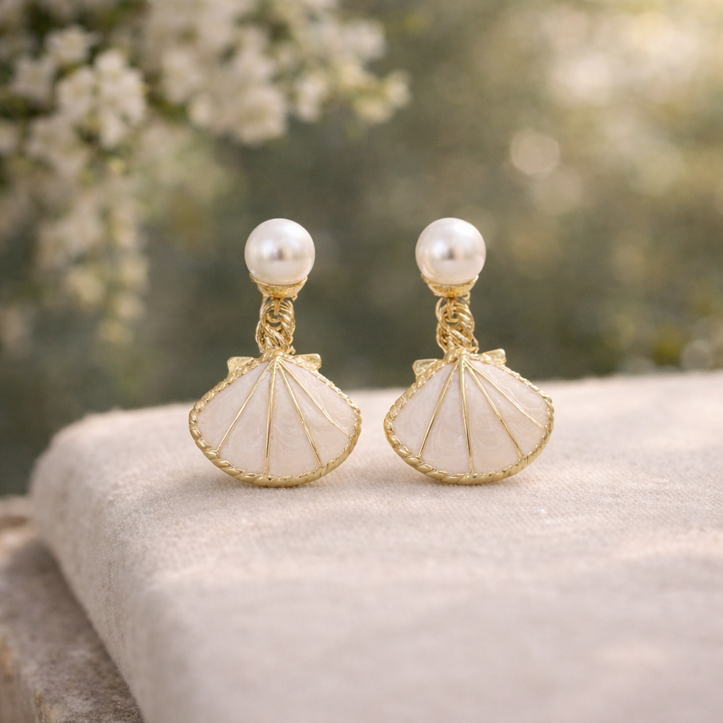 summer shell drop earrings summer shell drop earrings