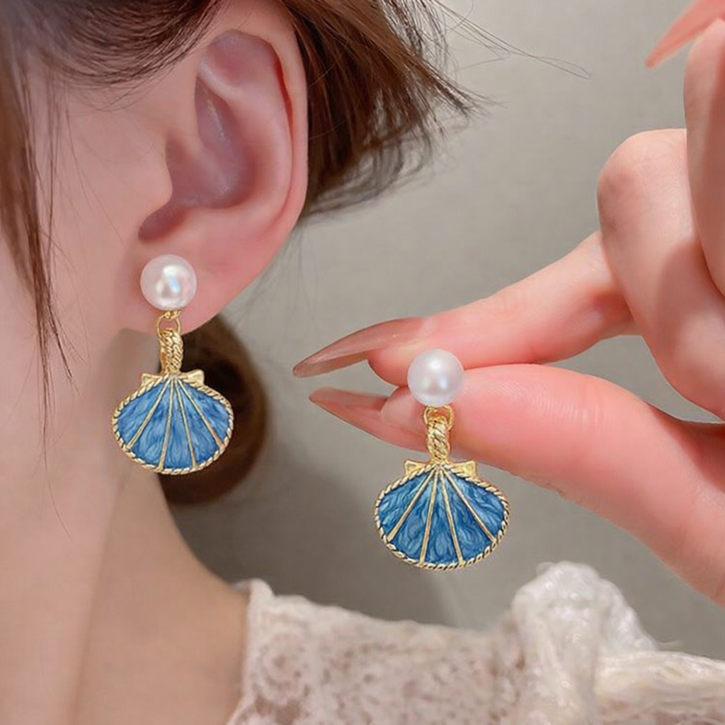 summer shell drop earrings summer shell drop earrings