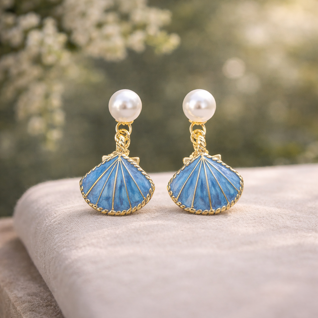 summer shell drop earrings summer shell drop earrings