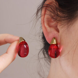 water drop titanium steel stud earrings