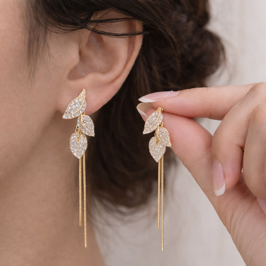 retro leaf tassel drop earrings retro leaf tassel drop earrings