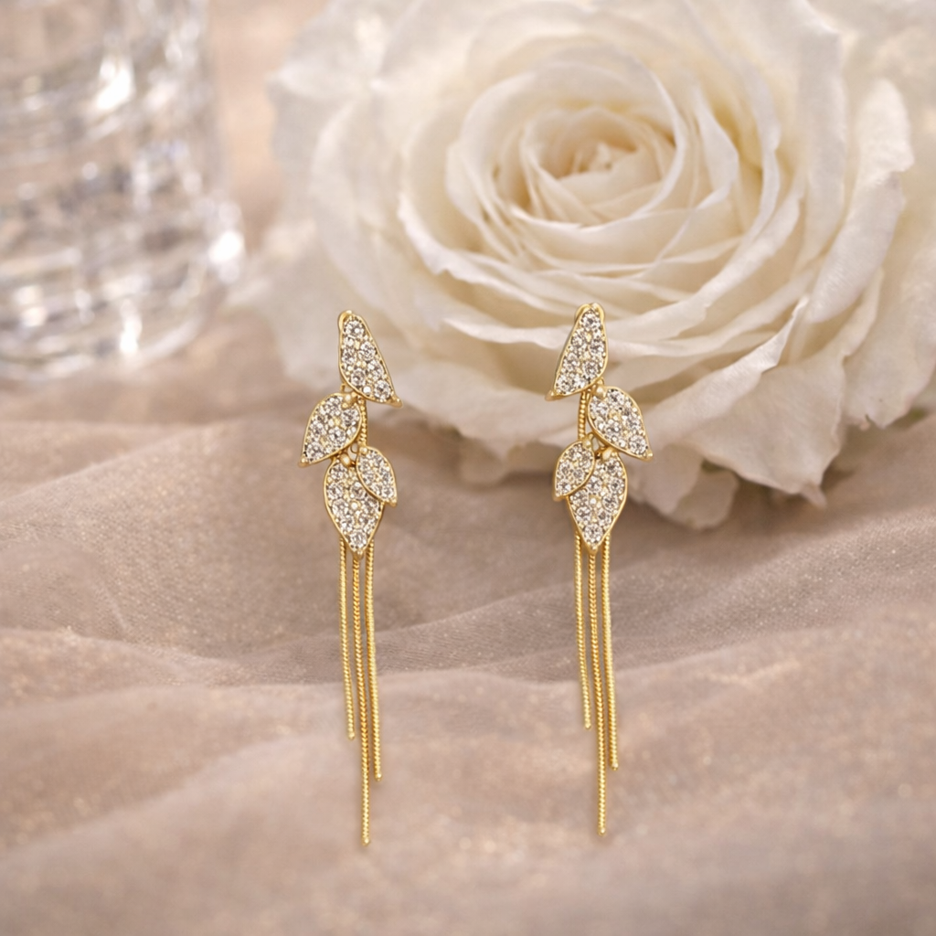 retro leaf tassel drop earrings retro leaf tassel drop earrings