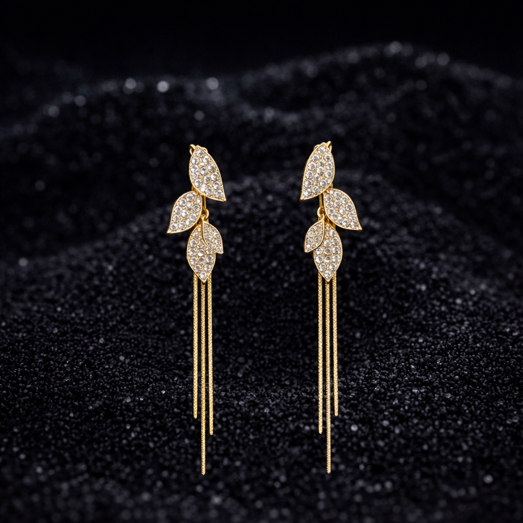 retro leaf tassel drop earrings retro leaf tassel drop earrings