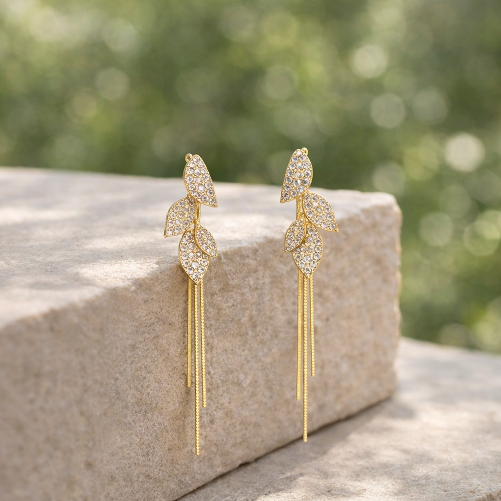 retro leaf tassel drop earrings retro leaf tassel drop earrings