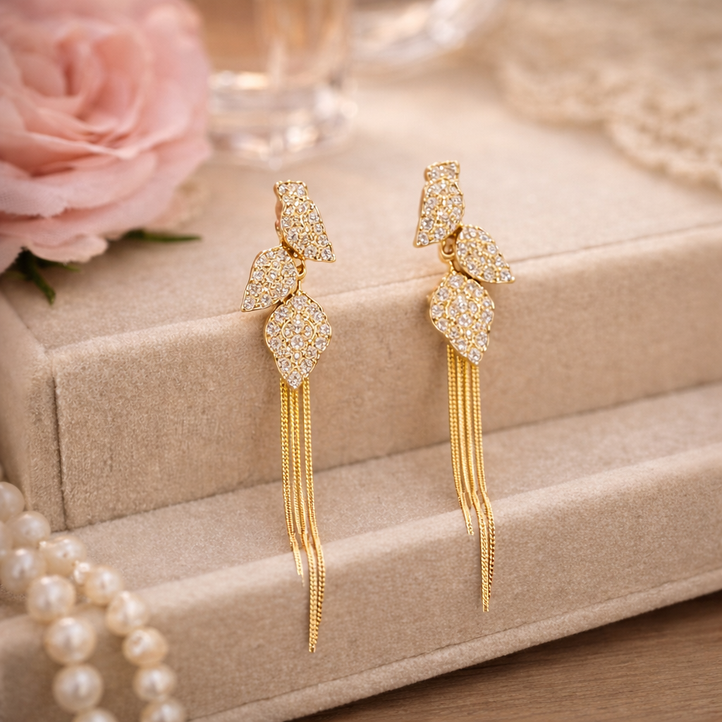 retro leaf tassel drop earrings retro leaf tassel drop earrings