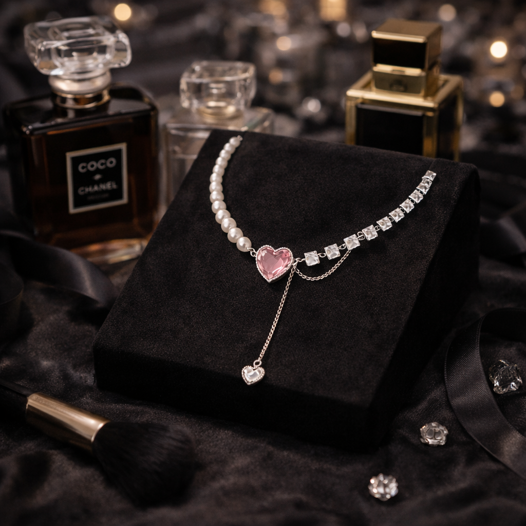pink zircon heart pendant gold plated necklace (copy) pink zircon heart pendant gold plated necklace (copy)