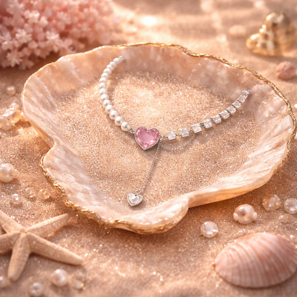pink zircon heart pendant gold plated necklace (copy) pink zircon heart pendant gold plated necklace (copy)