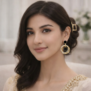 retro gold plated crystal hoop earrings