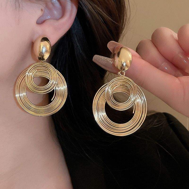 exaggerated multi layer circle hoop dangle earrings exaggerated multi layer circle hoop dangle earrings