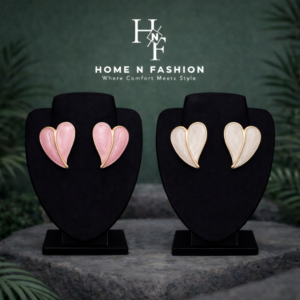 vintage heart shaped enamel stud earrings