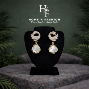 little swan cat’s eye stone diamond stud earrings