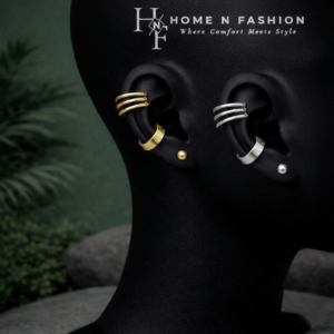 retro plain circle multi ring ear clip earrings