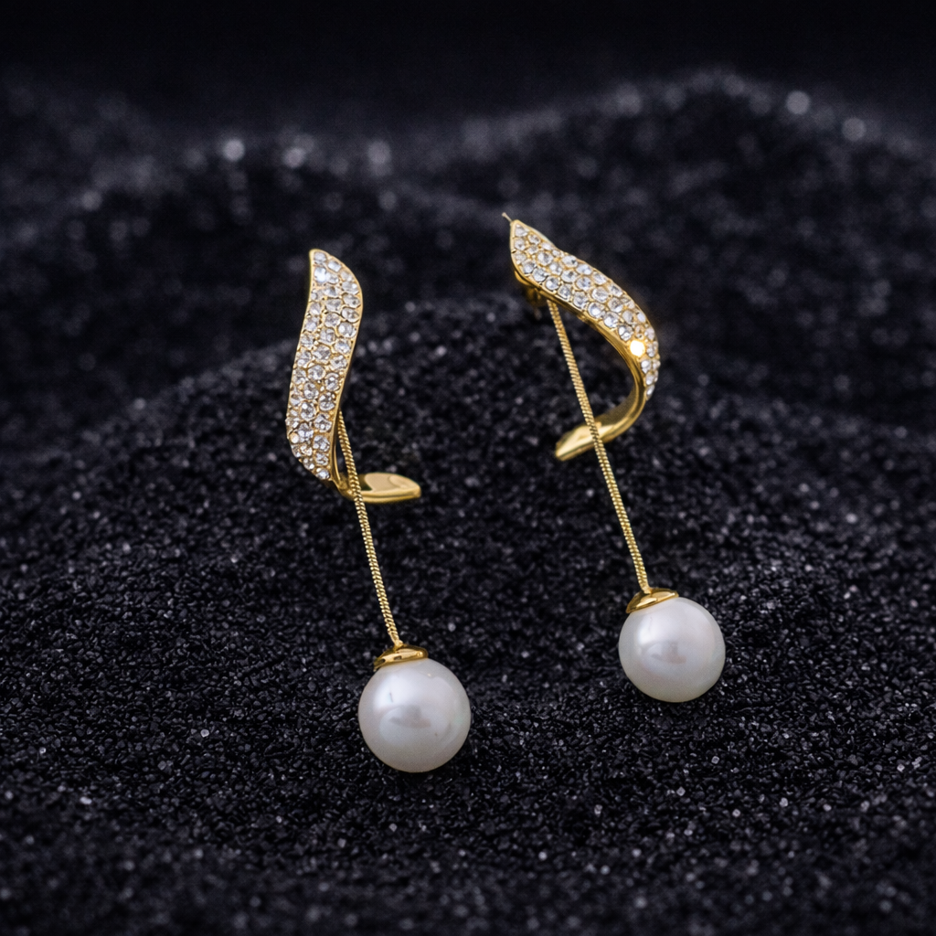 geometric rhinestone pearl long tassel drop earrings geometric rhinestone pearl long tassel drop earrings
