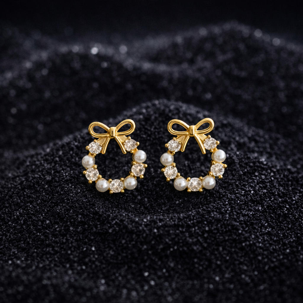 luxury pearl bow knot stud earrings luxury pearl bow knot stud earrings