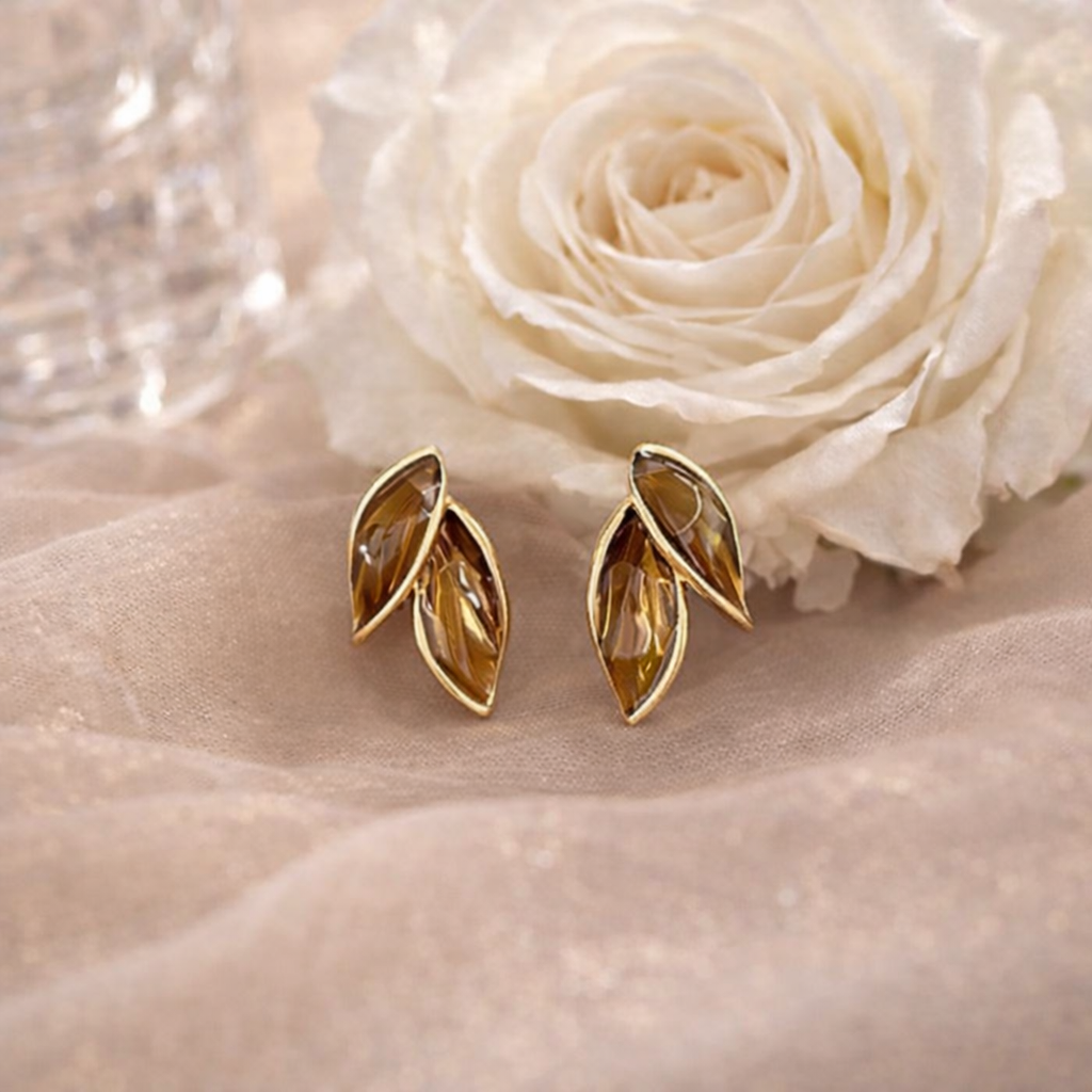 korean silver needle leaf stud earrings korean silver needle leaf stud earrings