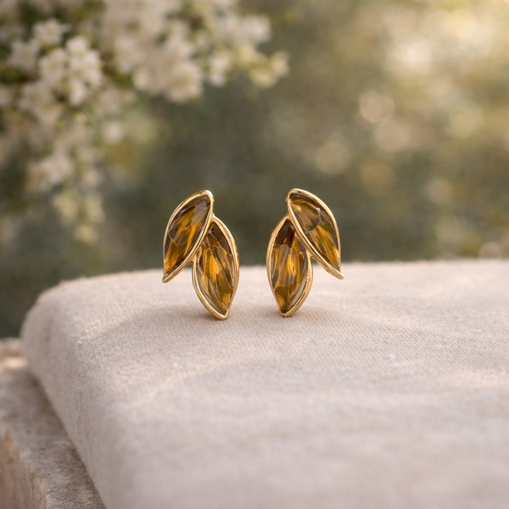 korean silver needle leaf stud earrings korean silver needle leaf stud earrings