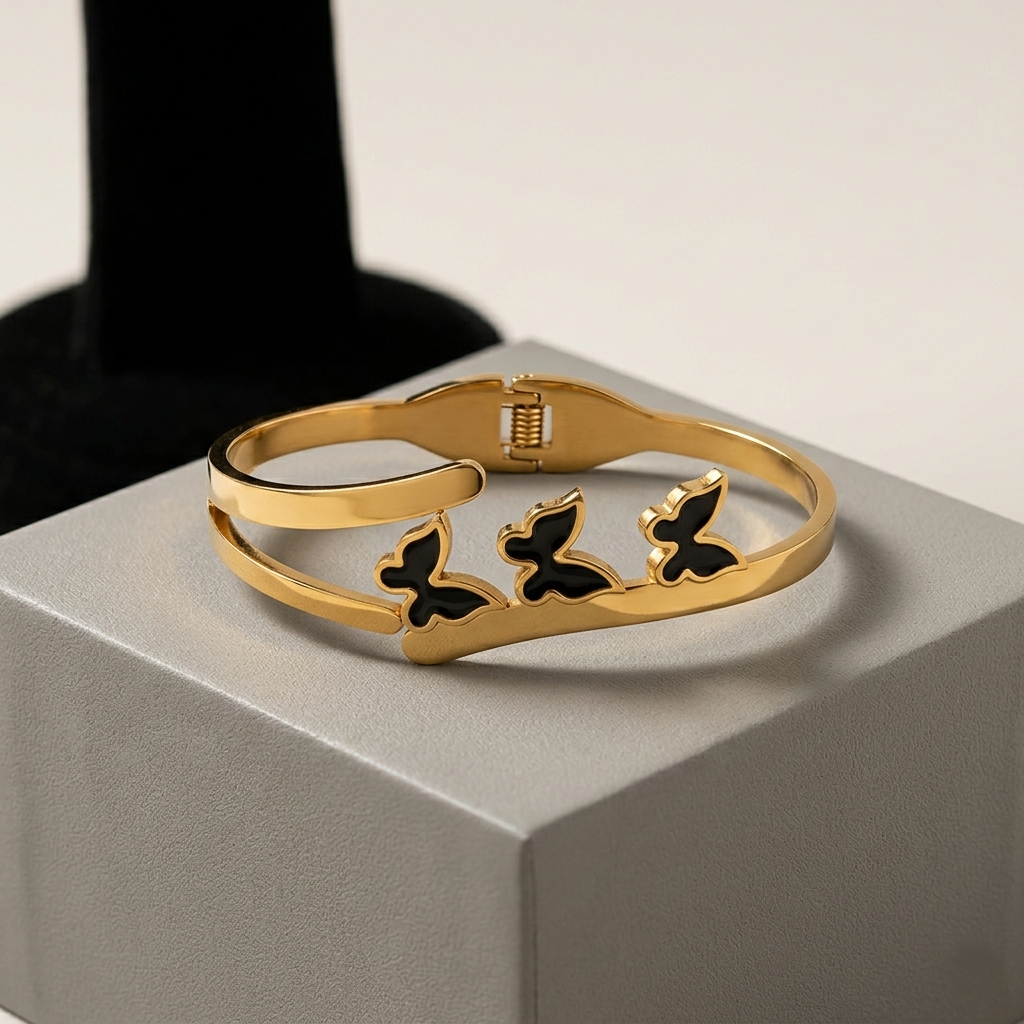 elegant butterfly cuff bangle bracelet (stainless steel) elegant butterfly cuff bangle bracelet (stainless steel)