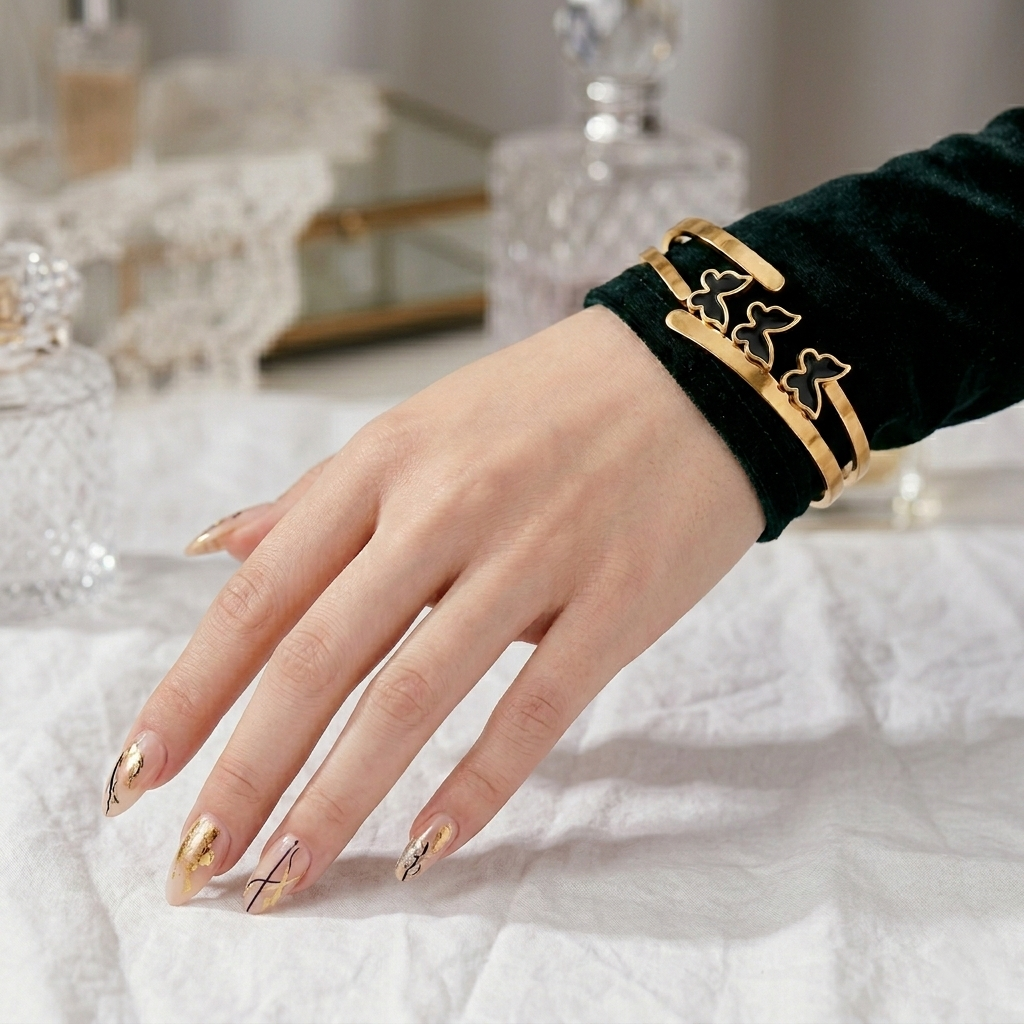 elegant butterfly cuff bangle bracelet (stainless steel) elegant butterfly cuff bangle bracelet (stainless steel)