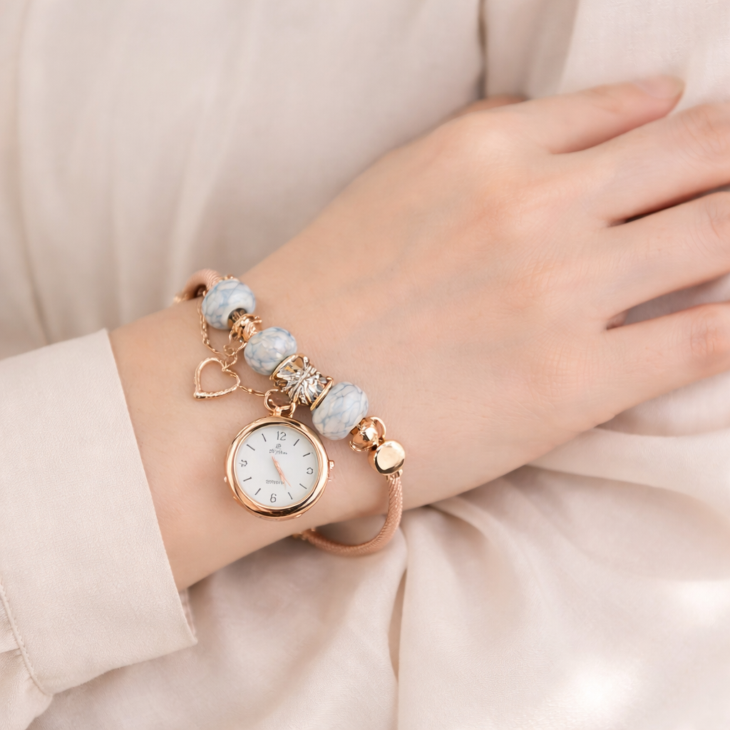 elegant marble charm bracelet watch (stainless steel) elegant marble charm bracelet watch (stainless steel)