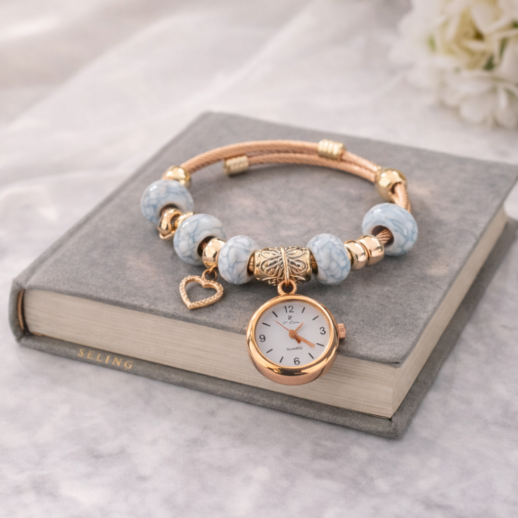 elegant marble charm bracelet watch (stainless steel) elegant marble charm bracelet watch (stainless steel)