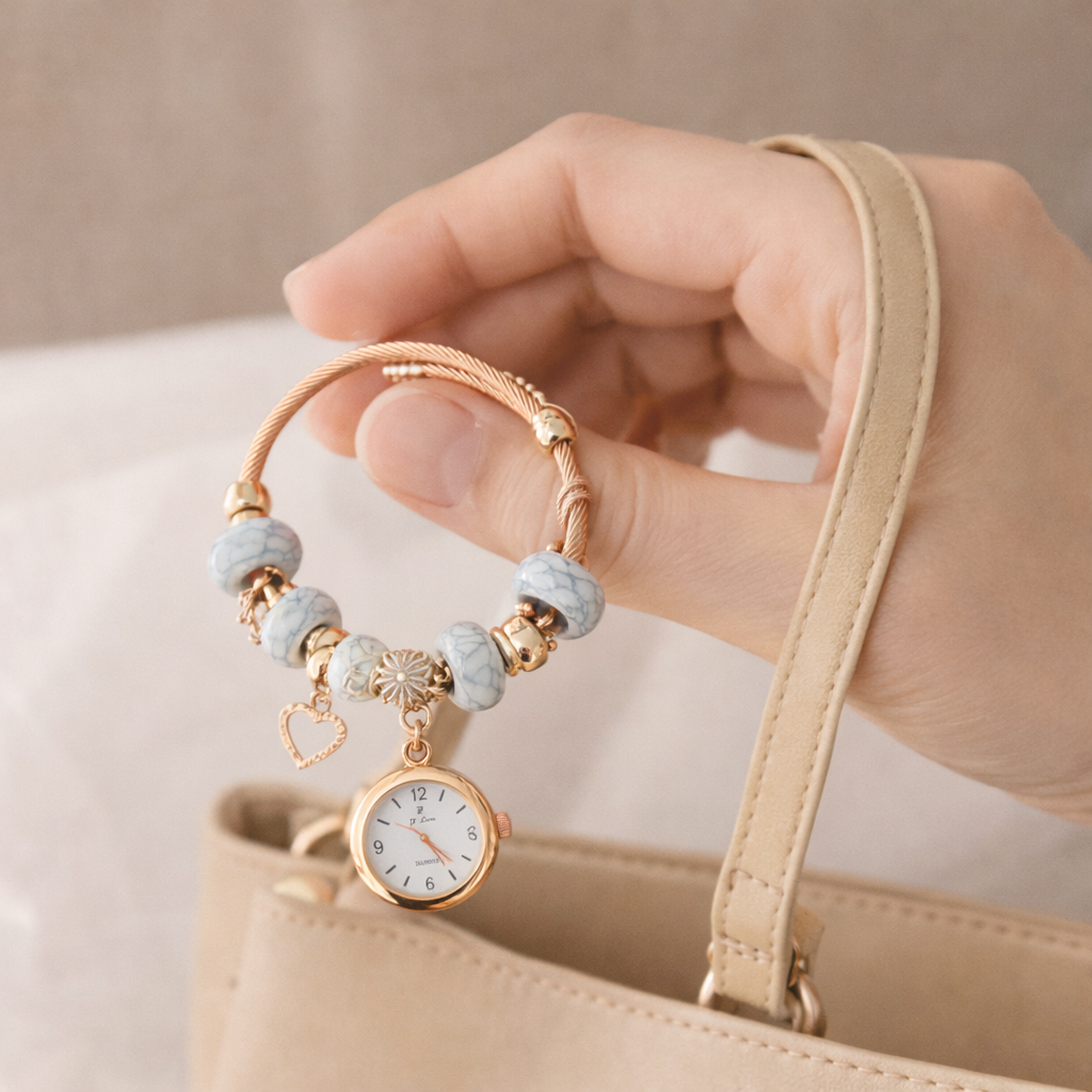 elegant marble charm bracelet watch (stainless steel) elegant marble charm bracelet watch (stainless steel)