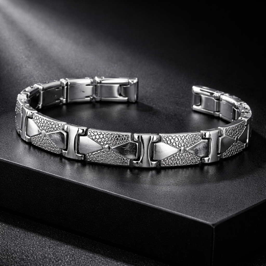 men’s stainless steel textured link bracelet – premium silver geometric chain bracelet for men men’s stainless steel textured link bracelet – premium silver geometric chain bracelet for men