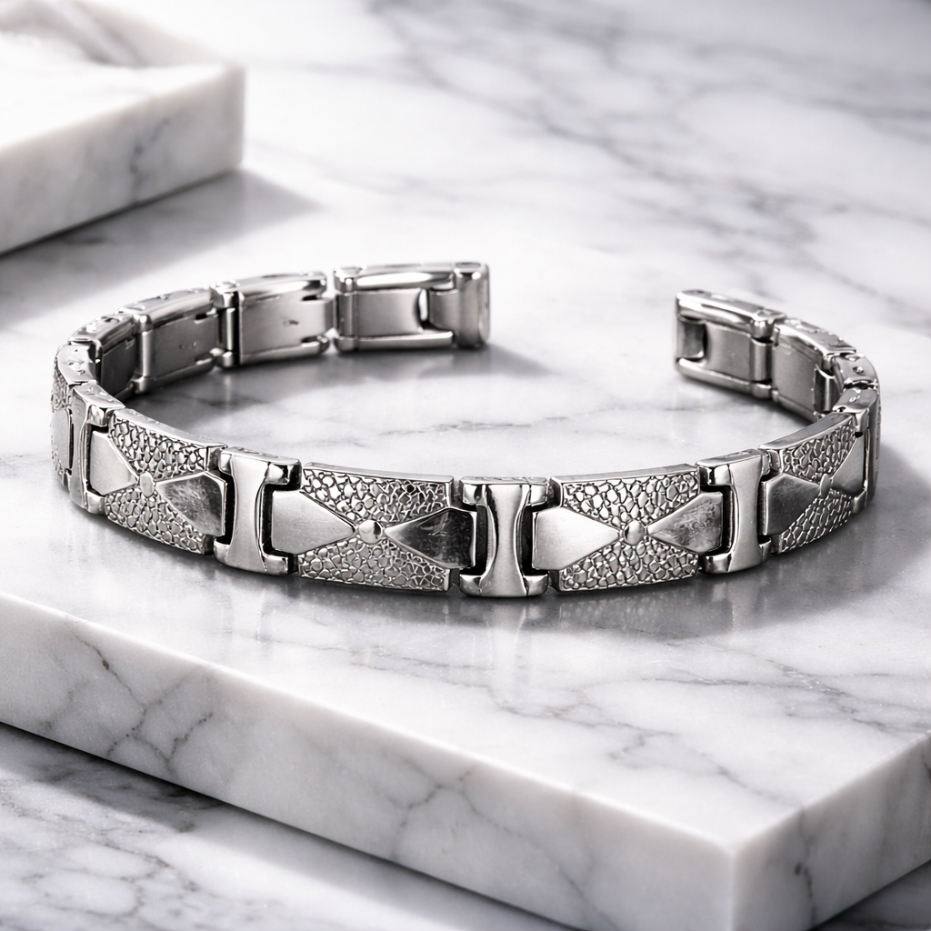 men’s stainless steel textured link bracelet – premium silver geometric chain bracelet for men men’s stainless steel textured link bracelet – premium silver geometric chain bracelet for men