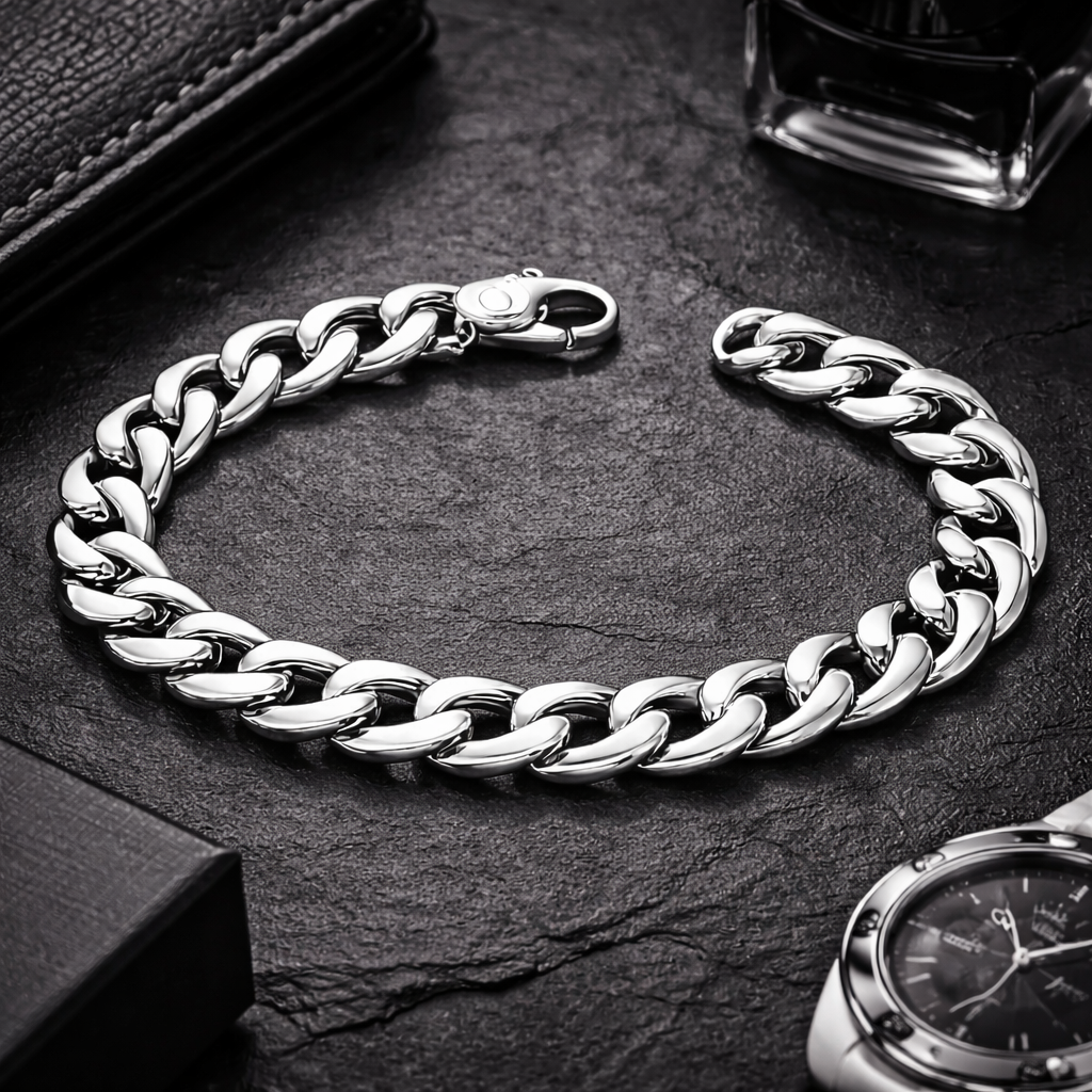 men’s stainless steel cuban link bracelet – premium silver chain bracelet for men men’s stainless steel cuban link bracelet – premium silver chain bracelet for men