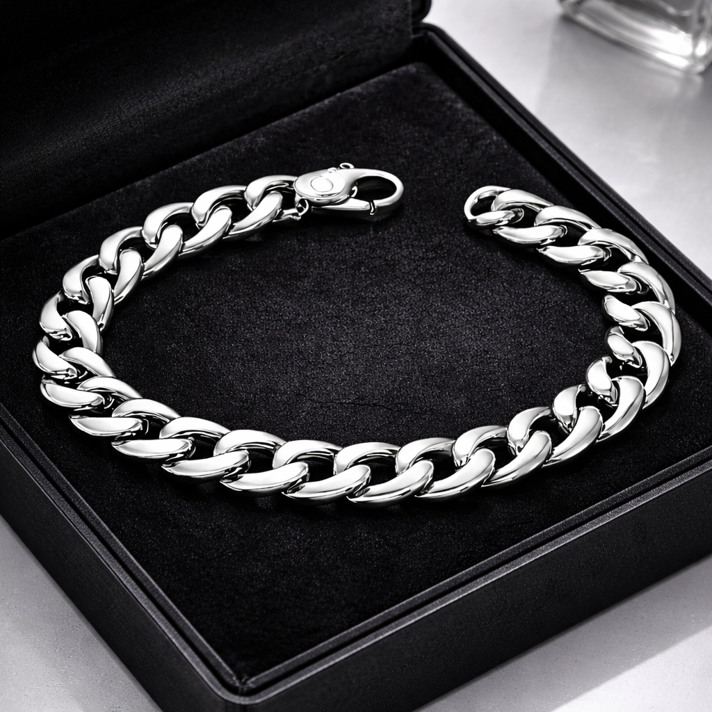 men’s stainless steel cuban link bracelet – premium silver chain bracelet for men men’s stainless steel cuban link bracelet – premium silver chain bracelet for men