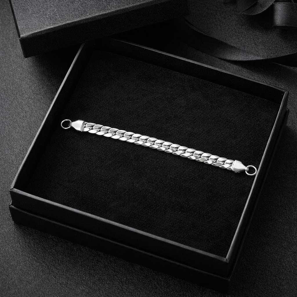 men’s stainless steel cuban link bracelet – slim silver chain bracelet for men men’s stainless steel cuban link bracelet – slim silver chain bracelet for men